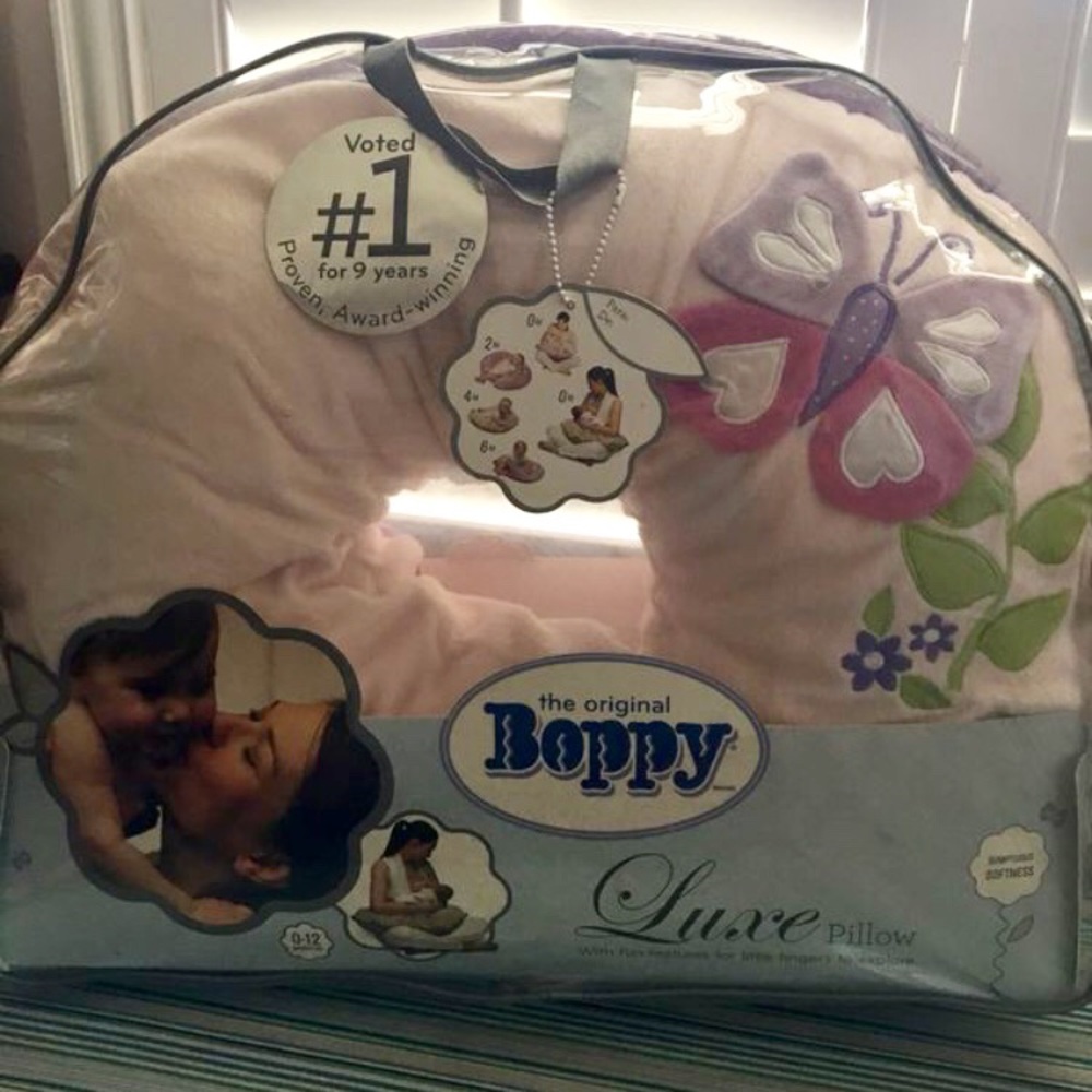Boppy Pillow with Butterfly Print Cover